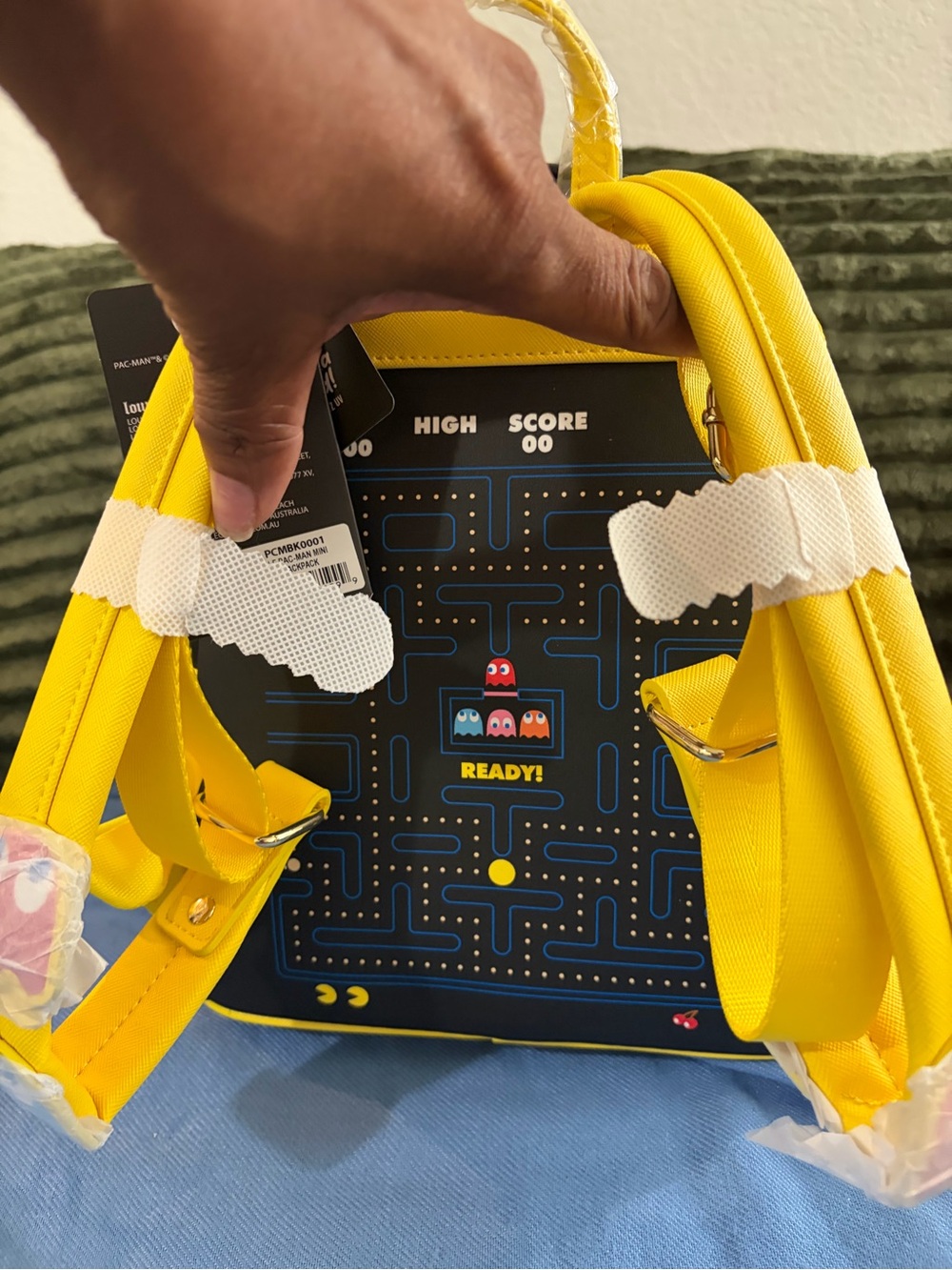 Loungefly Pac-Man Mini Backpack - Black & Metallic Yellow - Picture 2 of 7
